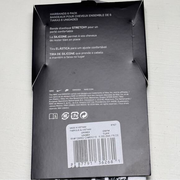 Nike  Six Pack Stretchy Athletic Sporty Black and White Headbands Set  NWT - Picture 6 of 8